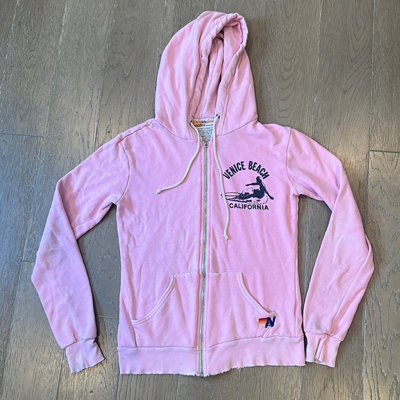 AVIATOR NATION PINK HOODED SWEATSHIRT - Picture 1 of 6